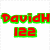 Red and green pixelated text reads 'DavidH 122 is an official Member' above a red square with two white T-shaped symbols.