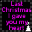 Four identical display pink text on black background with a white Christmas tree icon, each showing 'Last Christmas I gave you my heart' in pixelated font