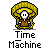 Pixel art of a character with white face and brown body under golden arch, labeled 'Time Machine' below each instance.