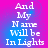 Pixelated text reads "And My Name Will be In Lights" on a gradient background shifting between pink and blue hues.