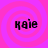 Four identical display the word 'каие' in black pixelated text over a pink and purple spiral background