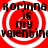 Red background with white concentric circles and black text reading "korinna is my valentine" repeated in four quadrants.