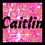 Animated icon with pink and white pixelated background displaying the name 'Caitlin' in black text, showing subtle animation changes across frames.