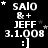A black background displays repeated white text and symbols with animated star positions shifting across frames.
