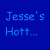 Blue background with pixelated text and two stacked images of a person in sunglasses wearing a red top.