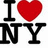 Black text 'I' above a red heart symbol, with 'NY' below, all on a white background.
