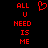 Red pixelated text and a heart symbol on black background, with identical left and right sides separated by the heart.