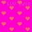 A static image with a bright pink background filled with repeating orange pixelated hearts and faint light purple text reading "i LUV julia" in multiple locations.