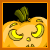 Animated contact sheet showing a pumpkin transforming into a Meowclops character with multiple facial expressions and poses across 20 frames.