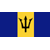 Static pixelated icon featuring a black trident symbol on a yellow vertical stripe flanked by blue stripes, with gray background.