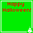 Green square icon with red text 'Happy Halloween!' and white border, featuring a small white pixelated symbol in the bottom-right corner.