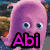 A four- displays animated scenes from Finding Nemo with overlaid text reading "Abi Loves Finding Nemo!" in distinct colors