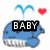 Blue whale icon with white belly, blue water splashes above, red heart to the right; text overlays change across six variations.