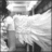 Black-and-white pixelated image of a winged figure with text reading "I've Seen Angels" and "I Call Them My Friends" in blocky font.