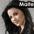 Four- of celebrity images with text labels: Mollie, Chris, and May y Chris over blue background
