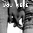 Black-and-white pixelated image of a person in jeans and white sneakers with overlaid text reading "you were my everythin" and "i miss you".