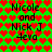 Pixelated text reads "Nicole and Nick J 4eva" over a heart-patterned background with color shifts between red-green and brown-green hues.
