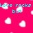 A bright pink background with scattered white heart shapes and cyan pixelated text reading "Love rocks but Sometimes it could hurt!!!!!!!!!!!!".