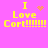 Yellow text on pink background reads "I Love Cort!!!!!!!!!" with four variations of a small symbol above the 'Love' word.