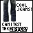 nine pixelated showing dark blue jeans with text "COOL JEANS!" and "CAN I TEST THE ZIPPER?" where the 'Z' in zipper changes color across frames