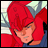 Pixelated anime-style character with red hair and blue clothing, next to black background with white text "Anime IM" and "com".