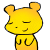 Yellow cartoon bear with closed eyes and orange blush, hands clasped in front of chest across nine positions