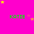 Bright pink background with green text 'KATIE' repeated in a , surrounded by yellow and pink star shapes