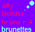 Pixelated text on a purple checkered background with light blue bubbles and bottom text.
