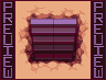 Pixel art image with a peach background, dark brown border, and vertical purple text reading PREVIEW on both sides of a central grid structure.