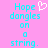 Pixelated cyan text on pink background with a white heart symbol above the word 'Hope' in one frame.