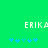 Green background with white pixelated text 'ERIKA' and blue star-like symbols below, showing animation changes in symbol positions.