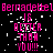 Pixelated text repeats across a black background with scattered white speckles, displaying 'Bernadette is better than you!!!' in bright pink letters.