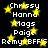Black background with yellow stars and repeated white text listing names and "Remy"BFF'S" in pixelated font.