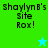 Green and cyan pixelated with text 'ShaylynB's Site Rox!' and two star icons in different positions