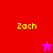 Four display the name 'Zach' in yellow pixelated text with a star symbol changing color between red and purple backgrounds