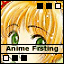 Anime-style character with blonde hair and green eyes, wearing a white top, displayed in four showing different black-and-white square patterns above and below the face