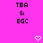 Pixelated text 'TBA & EGC' on bright pink background with two white heart icons below.