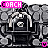 Pixelated icon with repeated 'COACH' text in pink, a central black-and-white train-like shape on gray background, and small pink 'Y' symbols below.