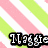 Pixelated buddy icon with diagonal and vertical striped backgrounds, two text overlays reading "MaggieLauren" and "JuliBFFS," and small floral patterns on some stripes.