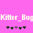 Pixelated text 'Kitter_Bug' repeated twice on pink background with two of small green and purple cross symbols below