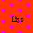 Red background with repeating pink heart shapes and four instances of the text 'Lisa' in black pixelated font.