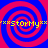 Four identical spiral patterns in red and blue with yellow text reading 'stormy' repeated across the image.