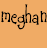 A two-frame contact sheet showing a pixelated text animation of 'Meghan' with a yellow crown appearing in the second frame on an orange background.