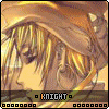 identical anime-style character portraits with closed eyes, brown hair, and a brown headband, each labeled 'KNIGHT' below