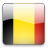 Static square icon with rounded corners displaying a flag-like design of vertical stripes in black, yellow, and red with a white top section and gradient effects.