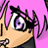 A 4x3 contact sheet of a pixel-art animated icon showing a character's face with pink hair and purple eyes, displaying sequential text changes from 'Don' to 'Dont Leave Me' across frames against a solid pink background.