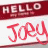 Animated contact sheet showing two frames of a buddy icon with red and white color scheme featuring "HELLO" text above cursive name "Jory" on white background.