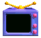 A purple television-shaped icon with yellow antennae and pink knobs displays a countdown from 3 to 1, then "HOME" in green text, followed by two blue light effects.