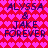 Pixelated text repeats 'ALYSSA & JAKE FOREVER' on a red and pink heart-patterned background with visible pixelation.