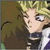 Two anime-style character portraits side-by-side, one with spiky blonde hair and the other with short brown-and-pink hair.